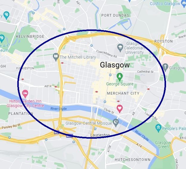 Window Cleaning Glasgow Map